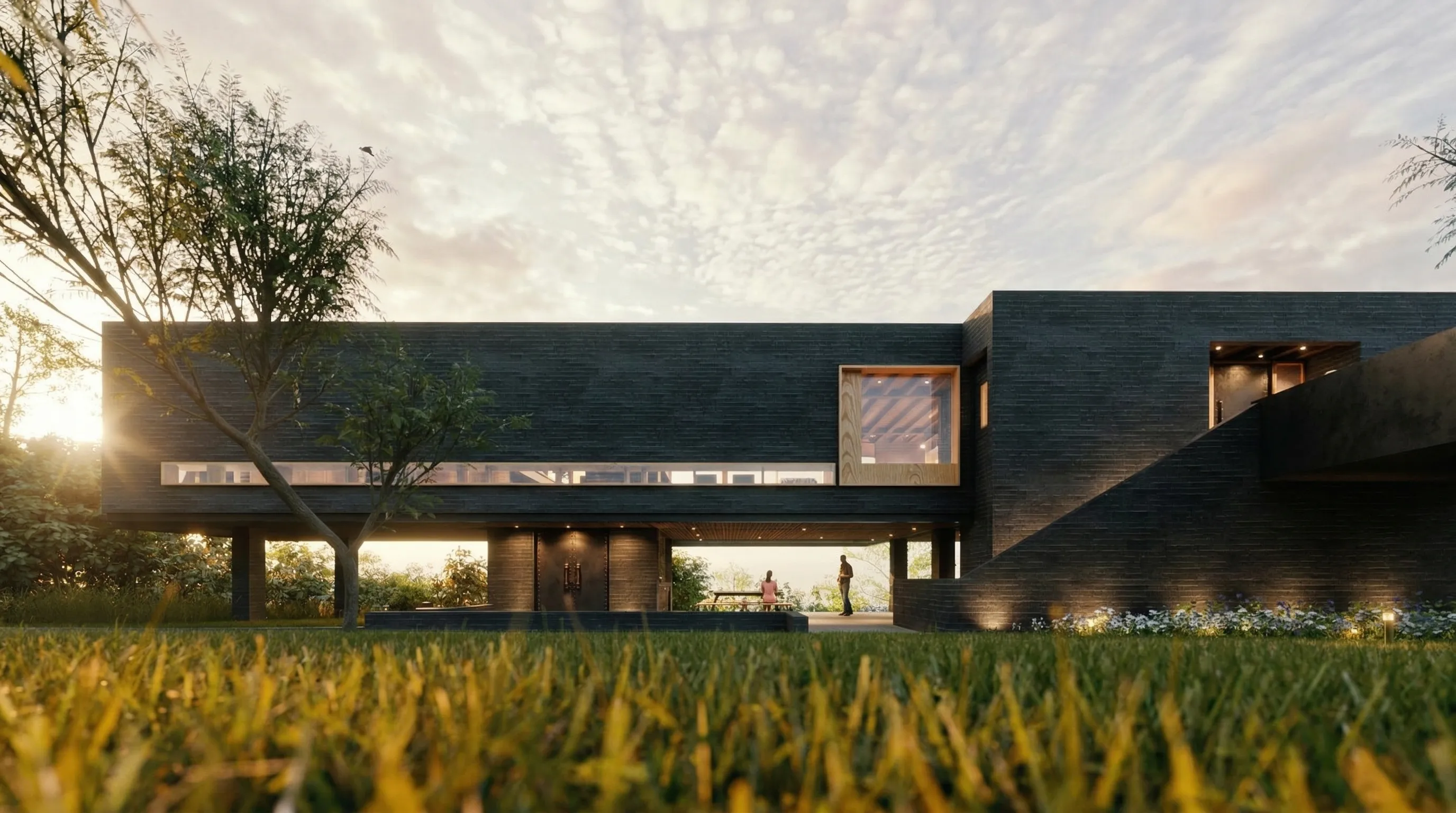 Render Exterior de Casa Arancibia — PatagoniaBIM